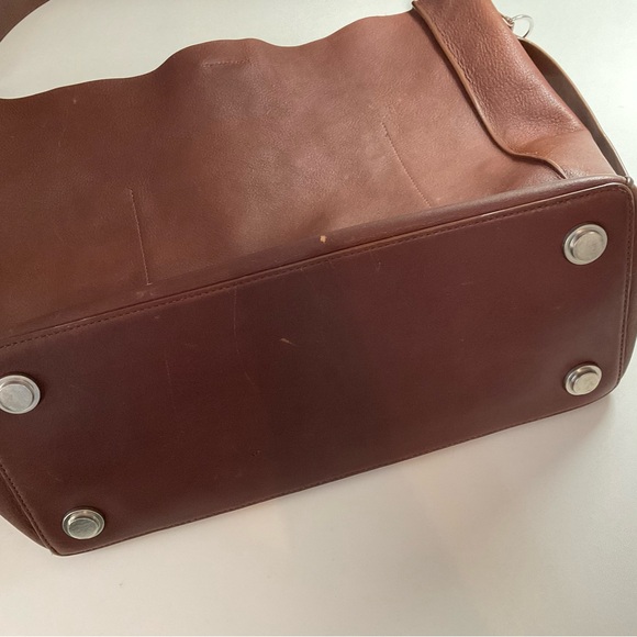 ALL SAINTS Leather Tote Paradise North/South Shoulder Bag Brown Cow Authentic - Picture 4 of 16